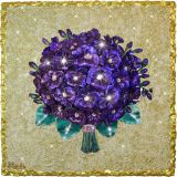 "Bouquet of violets". Jewelery - decorative three-dimensional picture