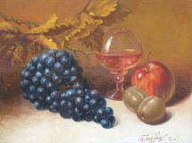 Glass and plums