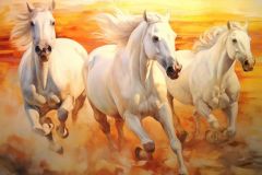 Corriendo caballos blancos