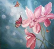 Orchid and butterflies