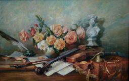 Flores con el violín