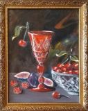 Still life with red glass