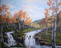 Landscape with waterfalls