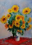 A copy of Claude Monet Bouquet of Sunflowers
