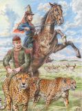 "The Kipchak Princess. Hunting with cheetahs"