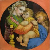 copy of Raphael's painting Madonna in an armchair